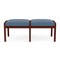 Lesro Lenox Wood 2 Seat Bench Wood Frame, Mahogany, MD Titan Upholstery LW2001 - alternate 1